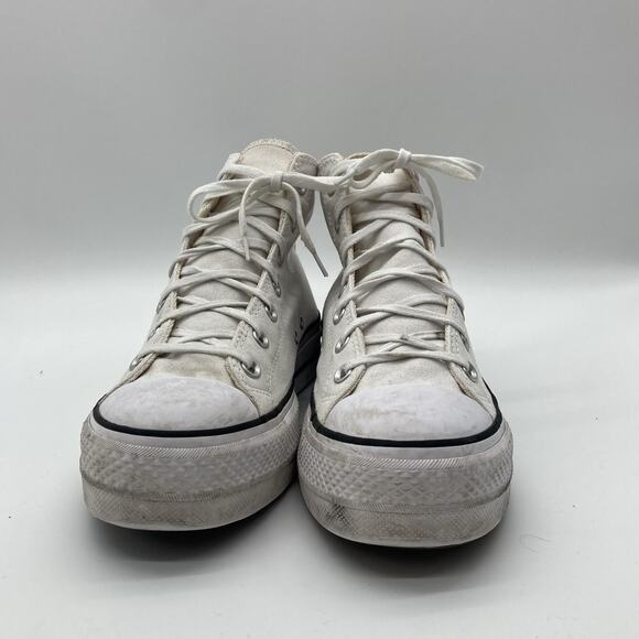 Womens Size 10 Converse Chuck Taylor All Star Platform Lift High Top White Shoes - Picture 2 of 6